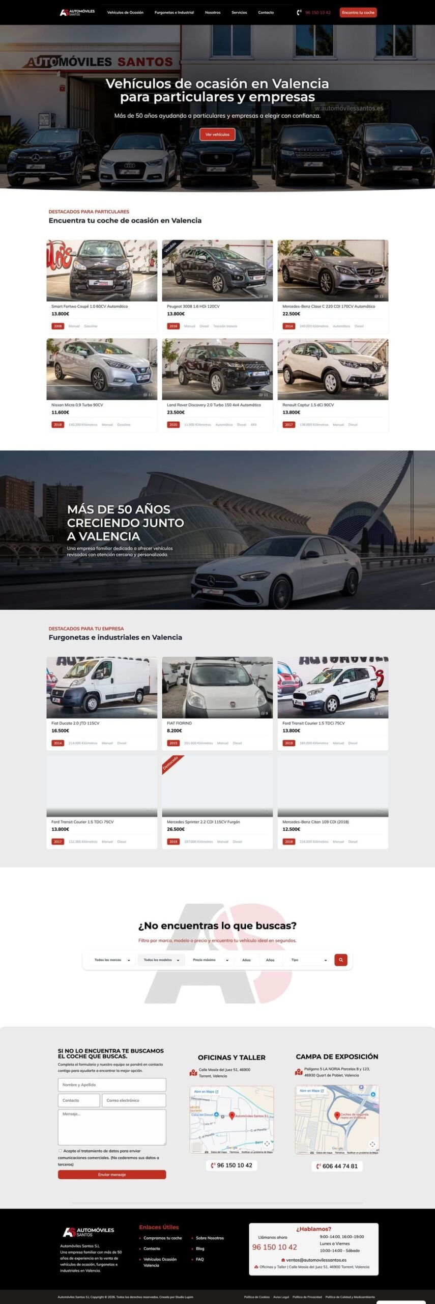 Web de Automóviles Santos