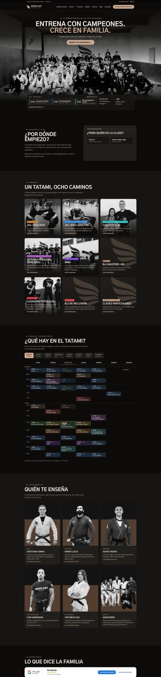 Web de Dream Art Jiu-Jitsu Valencia