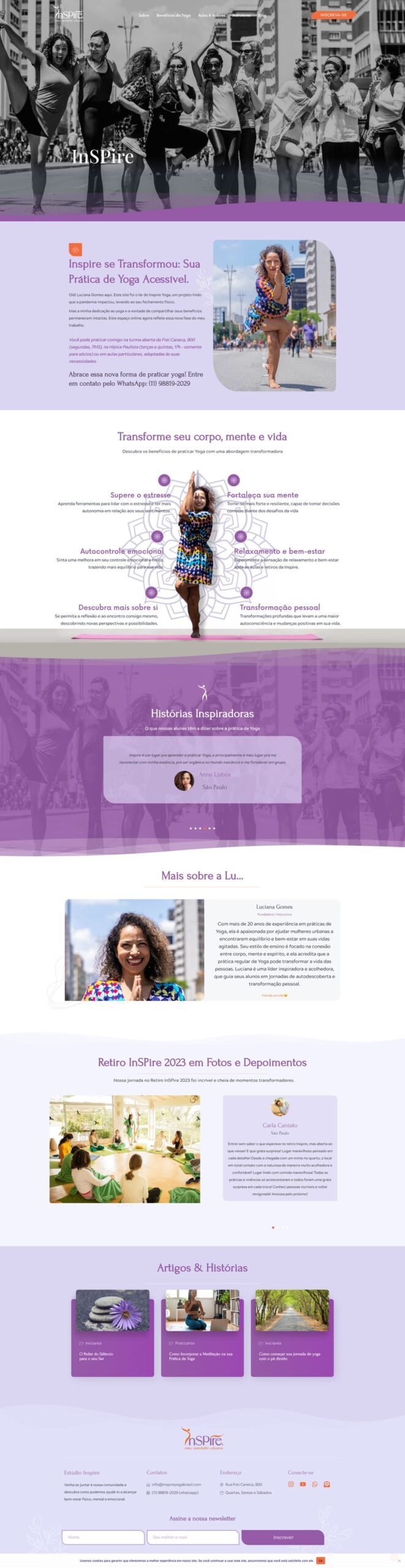 Web de Inspire Yoga