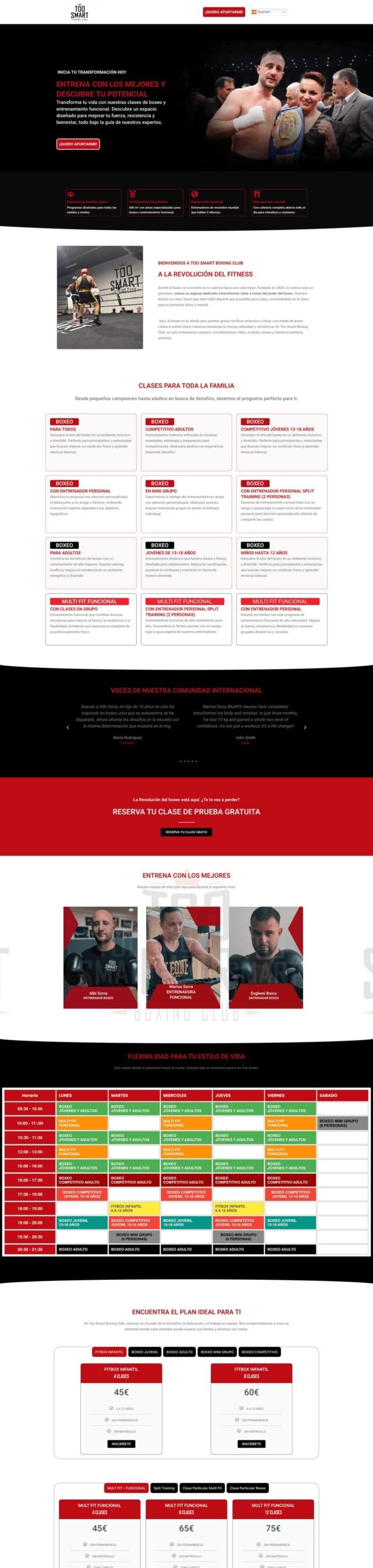 Web de Too Smart Boxing Club